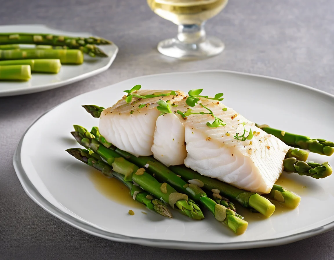 Filete de Bacalao con Espárragos al Vapor Suave
